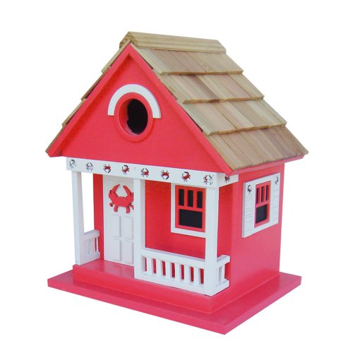 Home Bazaar Crab Cottage Birdhouse Red