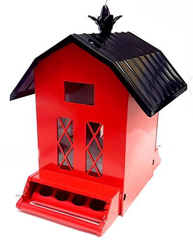 Large Bird House 13x 13 x 7 Red Bird Feeder Hanging Bird House