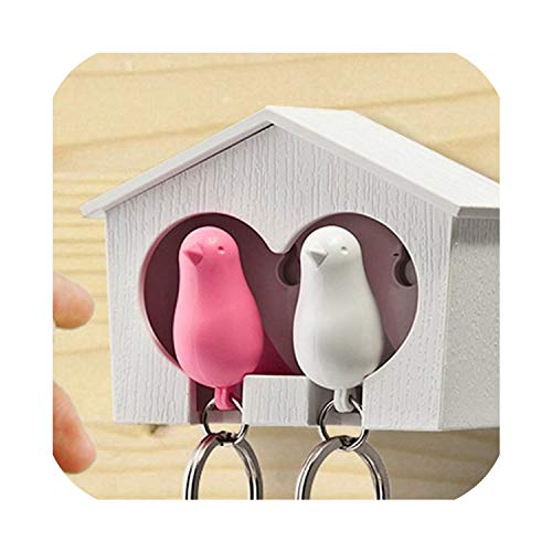 Drunk Breeze Sale Couple Pair Sparrow Bird House Nest Whistle Keychain Rack Ring Keyholder Hanger Shelf WhiteBlack HouseBird RandomWhite House