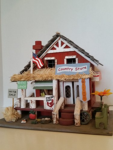 General Store Birdhouse is a Charming Country Farmhouse Wood Bird house Cottage style birdhouse for your Feathered Friends