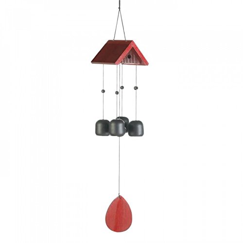 Red Birdhouse Roof Wind Chime