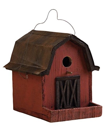 SONGBIRD ESSENTIALS 008115 Little Red Barn Birdhouse RedCopper Roof