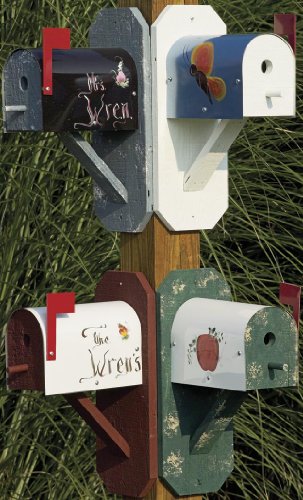 Birdhouse - Mailbox - Wren Birdhouse - Painted Decoration Amish Country Handmade Wren House Mailbox Birdhouse