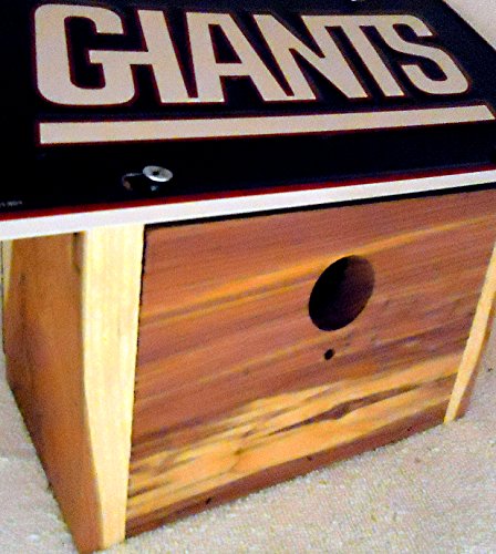 1  Titmouse  Bird House With A  New York Giants  Metal Sign Roof 125in Opening11b10b201401