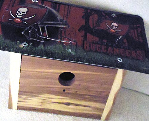 1  Titmouse Bird House With A  Tampa Bay Buccaneers  Metal Sign Roof 125in Opening11b8b512102