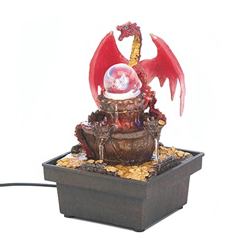 Red Dragon Tabletop Fountain Indoor and Outdoor Fountains Water Fountain Garden Fountain