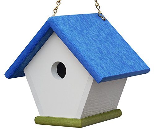 Hanging Wren House Unique And Colorful Bird Houses Handmade From Eco Friendly Recycled Plastic Materials blue
