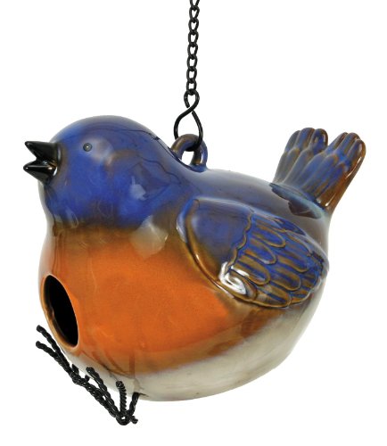 Natures Garden Plump Bird House Blue