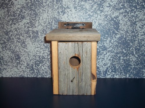 Primitive Country Collectible Bluebird Birdhouse With Leather Hinges A Sound Barn Wood Birdhouse Nested Especially