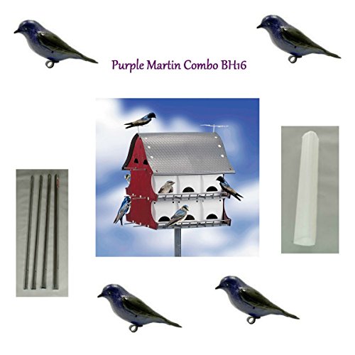 S&k Bh16 16 Family Purple Martin Barn Bird House Combo Kit