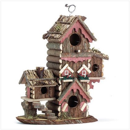 Gingerbread Style Birdhouse Avian Bird House Condo Garden Lawn Supply Maintenance