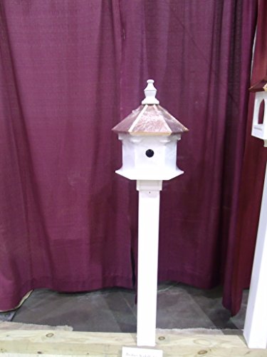 Double Sided 2 Hole Bird House With Copper Top Large 20 Inches Tall 14 Wide