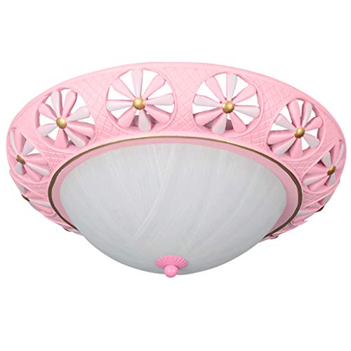 GX Ceiling Lamp LED Pink Hollow Round Cartoon Ceiling Lamp Warm Girl Princess Eye Protection Bedroom Creative Lamps Home Decoration A