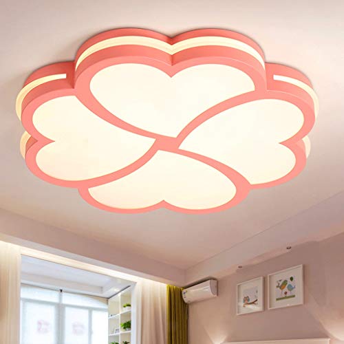 LED Color Flower Childrens Room Ceiling LampCartoon Creative Girl Bedroom Kindergarten Lamp Home Decoration AA Color  Pink Size  40cm24w