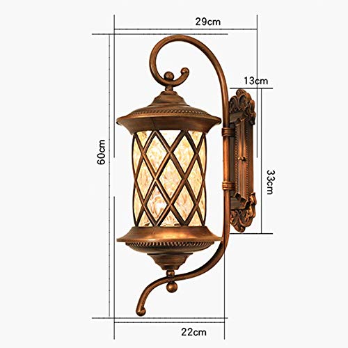 Mkjbd Wall Lantern Wall Light Wall-Mounted Lamp Lamps Outdoor Wall Lamps European-Style Villa Facades Creative Lamps Outdoor Garden Lamps Aisle Lamps Door 22 x 29 x 60Cm Pretty MM