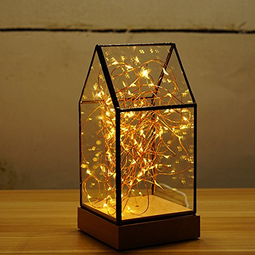 Solid wood glass night light bedroom bed lamps modern minimalist romantic LED personality creative Lamps