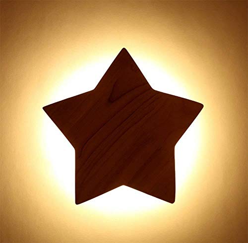 Wood LED Lamp Pentagram Creative Lighting Small Personal Home Lighting -A A Small Size Title Size Color Name A Color  A Size  Big