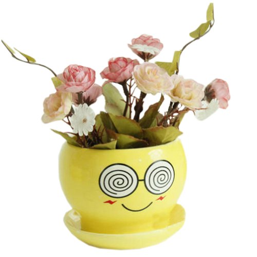Creative DecorGift Funny Cartoon Earthenware Planter Flower Pot 3527