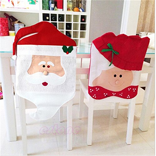 Eiala Creative Santa Cute Chair Back Seat Covers Dinner Decor Christmas Room Decoration one Santa Claus