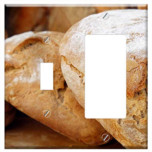 1-Toggle 1-RockerGFCI Combination Wall Plate Cover - Bread Wood Oven Bread Loaf Of Bread Bread Cru