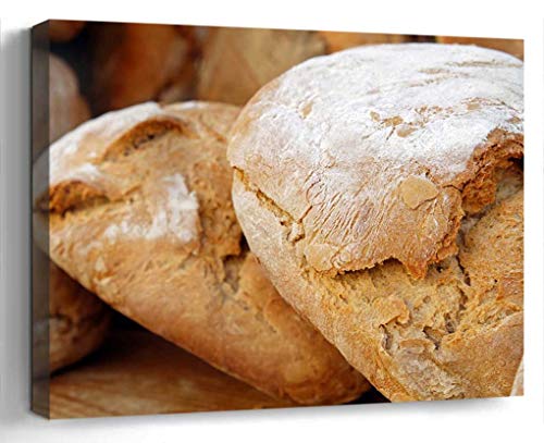 Wall Art Canvas Print Photo Artwork Home Decor 24x16 inches- Bread Wood Oven Bread Loaf of Bread Bread Cr