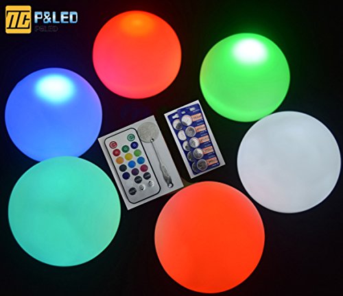 P&ampled Set Of 6 Mood Light Garden Deco Balls light Up Orbsfloating Pool Lightsparty Ball Lights For Swimming