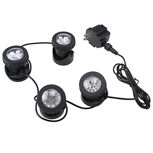 IMAGE 25W 200MA Submersible Underwatar 4 LED Multiple-color Fountain Light Kit For Outdoor Aquarium Fountain Garden Pool Christmas Party Wedding