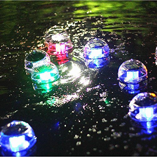 10Pcs Solar Floating Pond Pool Light Rotate Solar Powered RGB Lamp LED Night Light for Outdoor Swimming Garden Party Decor Color Changing