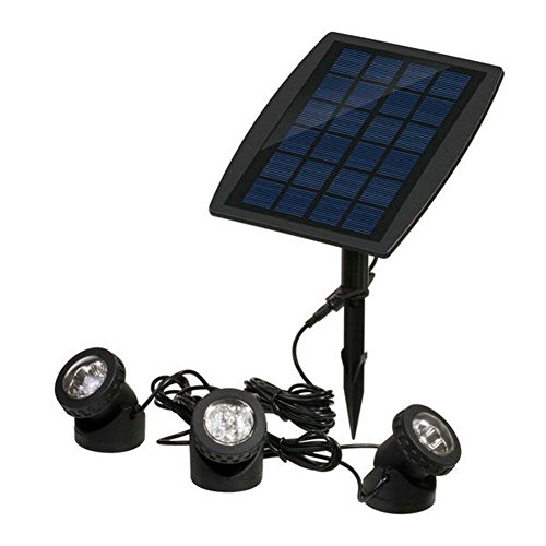 Ledholyt 3w Solar Power Underwater Submersible Landscape Spotlight Outdoor Garden Pool Decoration Lamp White Light