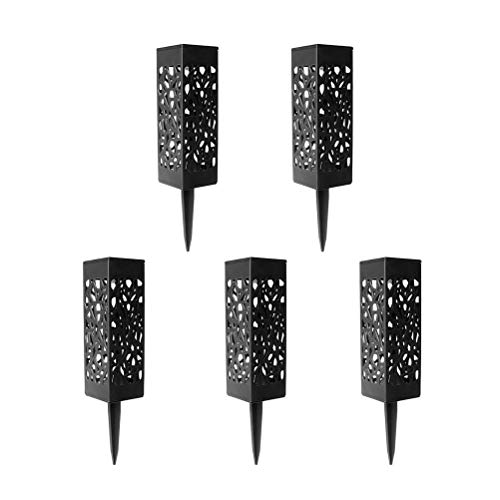 LEDMOMO 5 Pcs Solar Lights Outdoor Ground Lights Hollow Design Path Garden Landscape Lighting for Yard Driveway Lawn Pathway Warm Light