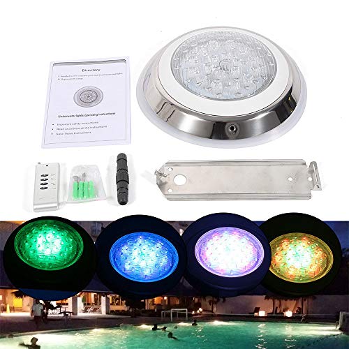 Dyrabrest 12V RGB LED Swimming Pool Light Underwater SPA Waterproof Lamp wRemote Control 54W