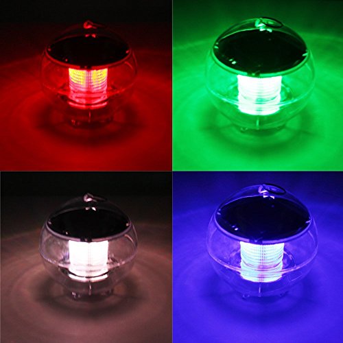 Solar Floating LightAMZstarÂ Solar Powered Led Light Color Changing Waterproof Floating Globe Ball Lights for Outdoor Swimming Pool Pond Path Party Home DecorPack of 4