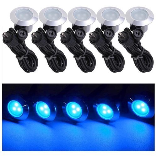 10 Pack LED Deck Lighting Fixture w Transformer - Blue