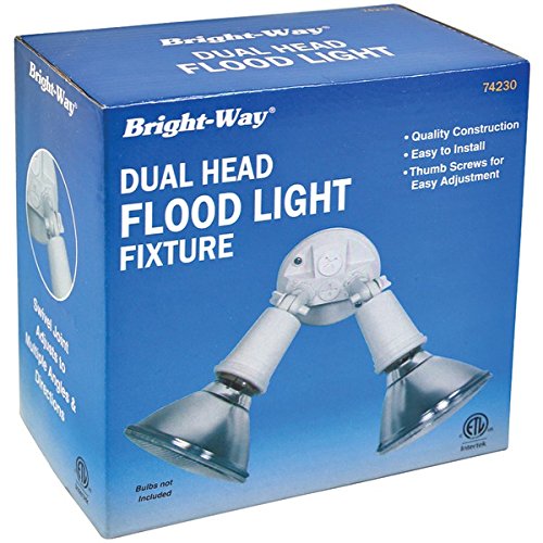 BRIGHT-WAY 74230 Dual-Head Outdoor Flood Light Fixture Black