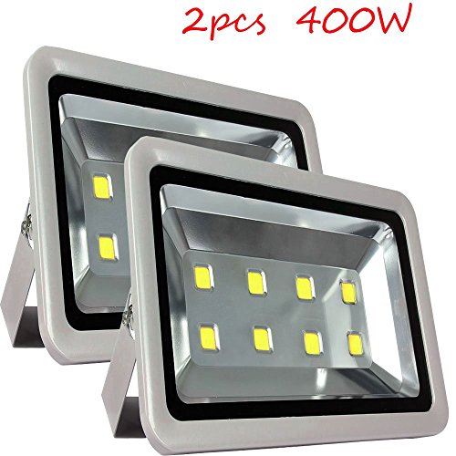 Morsen 2 Pack 400W Led Floodlight Fixture High Power Indoor Outdoor Lanscape Security Lamp Cold White 85-265V