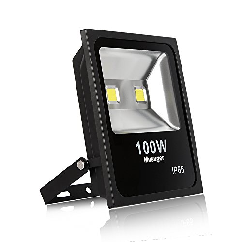 Musuger 100 watt Super Bright Outdoor High Power LED Flood Light with Fixture Daylight White 6000KWaterproof 85-265V AC