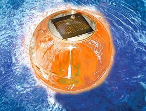 6 HydroTools Swimming Pool or Spa Orange-Amber Floating Ball Solar Light