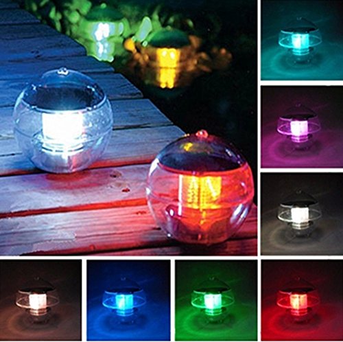 EVELTEK Solar floating pool lightSolar Powered LED Night Light Lamp ball for Swimming PoolGarden and Party Decor Outdoor Waterproof Pond Path Landscape lightsCharges also On Cloudy Days Colorful