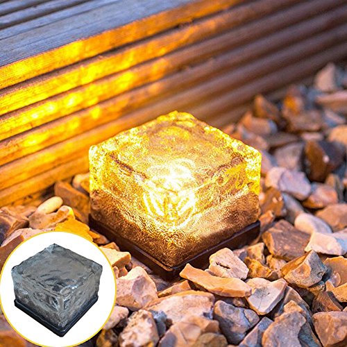 LEEPO Frostfire Paver Light Waterproof Solar LED Brick Ice Cube Plaza Road Trails In-Ground Decoration Light Bright Buried LightWarm White