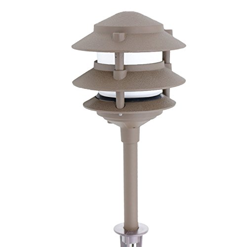 Path Area Aluminum Low Voltage Outdoor Light W Ground Spike - Bronze PAL0103-BZ 10W JC Bipin G4 Halogen Bulb Included