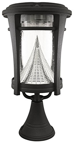 Gama Sonic Aurora Solar Outdoor LED Light Fixture PolePostWall Mount Kit Black Finish GS-124FPW