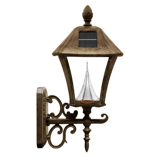 Gama Sonic Baytown Solar Outdoor LED Light Fixture Wall Mount Weathered Bronze Finish GS-106W-WB Discontinued by Manufacturer by Gamasonic