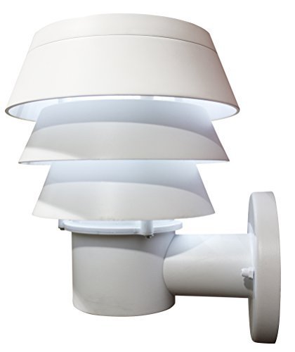 Gama Sonic Triple Tier Solar Outdoor LED Light Fixture Wall Mount White Finish GS-126W by Gama Sonic