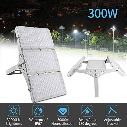 WZTO LED Outdoor Flood Light 300W 30000lm 6000K Daylight White Flood Lighting Super Bright Security Light IP65 WaterproofExterior Lighting Outside Floodlight LED Stadium Light Spotlight Wall Light