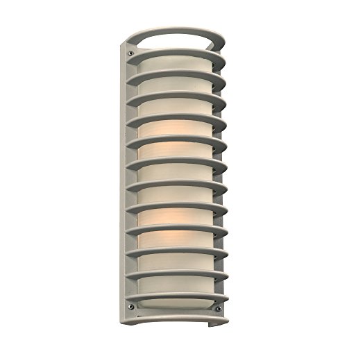 PLC Lighting 2036SL 2-Light Sunset Collection Outdoor Fixture Silver Finish