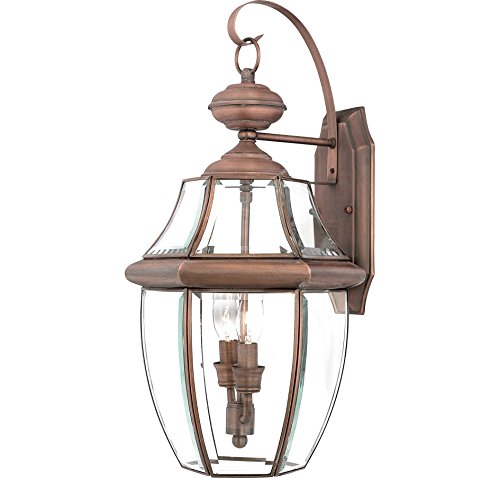Quoizel Ny8317ac Newbury 2-light Outdoor Wall Fixture Aged Copper