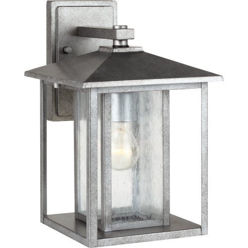 Sea Gull 88027-57 Hunnington 1-Light Wall-Mount Outdoor Fixture Weathered Pewter