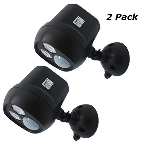 Motion Sensor Light Outdoor Battery Porch Lights LED 300 lumen Wireless Outdoor Motion Sensor Lights 3D Battery Operated Driveway Pathway YardGarden LED White Bright Wall Spotlight 2 Pack