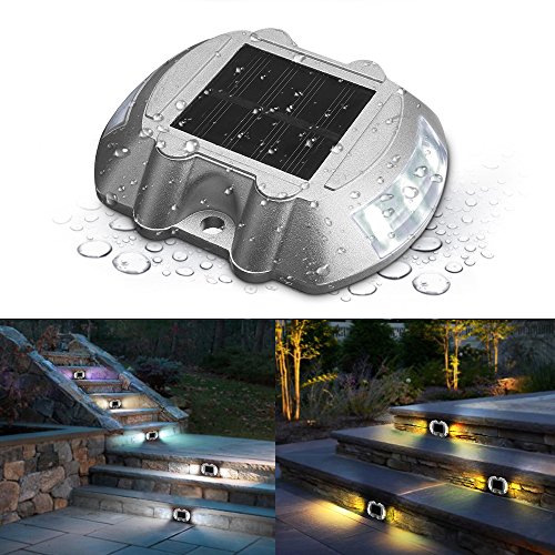 SOLMORE Solar LED Dock Path Deck Road Stud Maker Lights Waterproof Security Lights Lamps Outdoor Driveway Pathway Yard Step Warning Light White