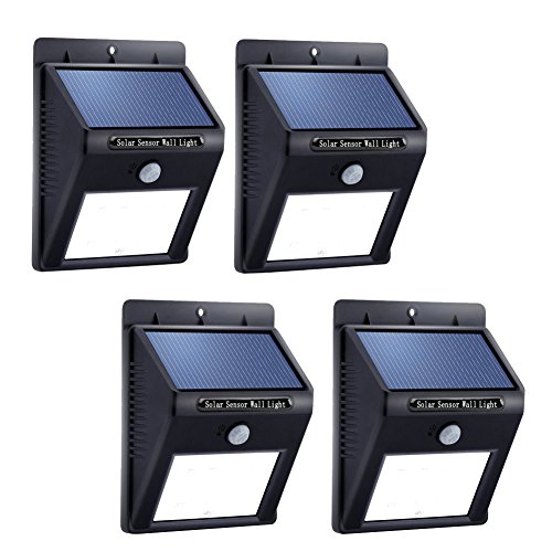 Solar Sensor Light  8 Bright LEDs Waterproof Wireless Solar Powered Motion Sensor Wall Light for Outdoor Garden Lamp Patio Deck Yard Home Driveway Stairs With Auto OnOff Pack of 4
